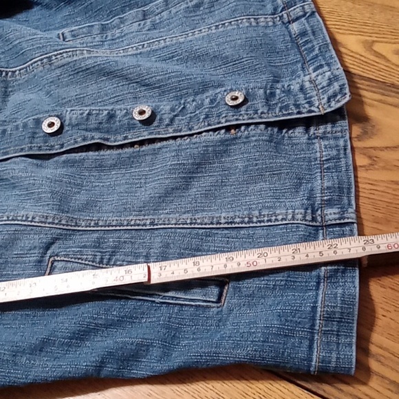 TOMMY HILFIGER Jean Jacket Womens LARGE BLUE Spring  Preowned Summer Winter Chic - Picture 4 of 10